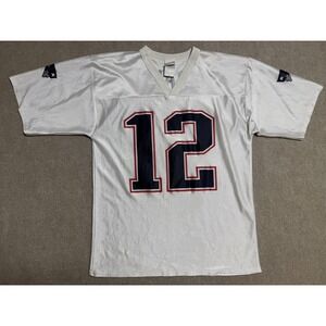 New England Patriots Jersey Mens Medium NFL Football Tom Brady‎ 12 Shirt Tee